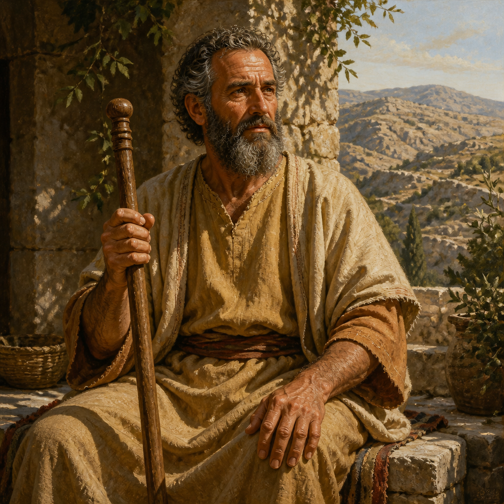 Oil-painting style portrait of Tola, Judge of Israel, Judge who led Israel for twenty-three years following the death of Abimelech