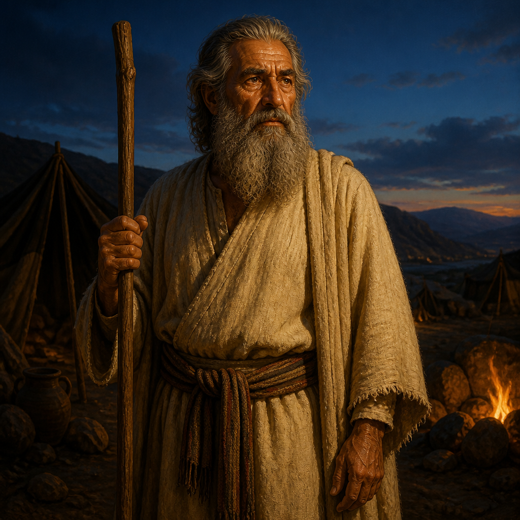 Oil-painting style portrait of Zabdi, Grandson of Zerah, Patriarch of the tribe of Judah whose family was selected by lot during the investigation of Achan's sin