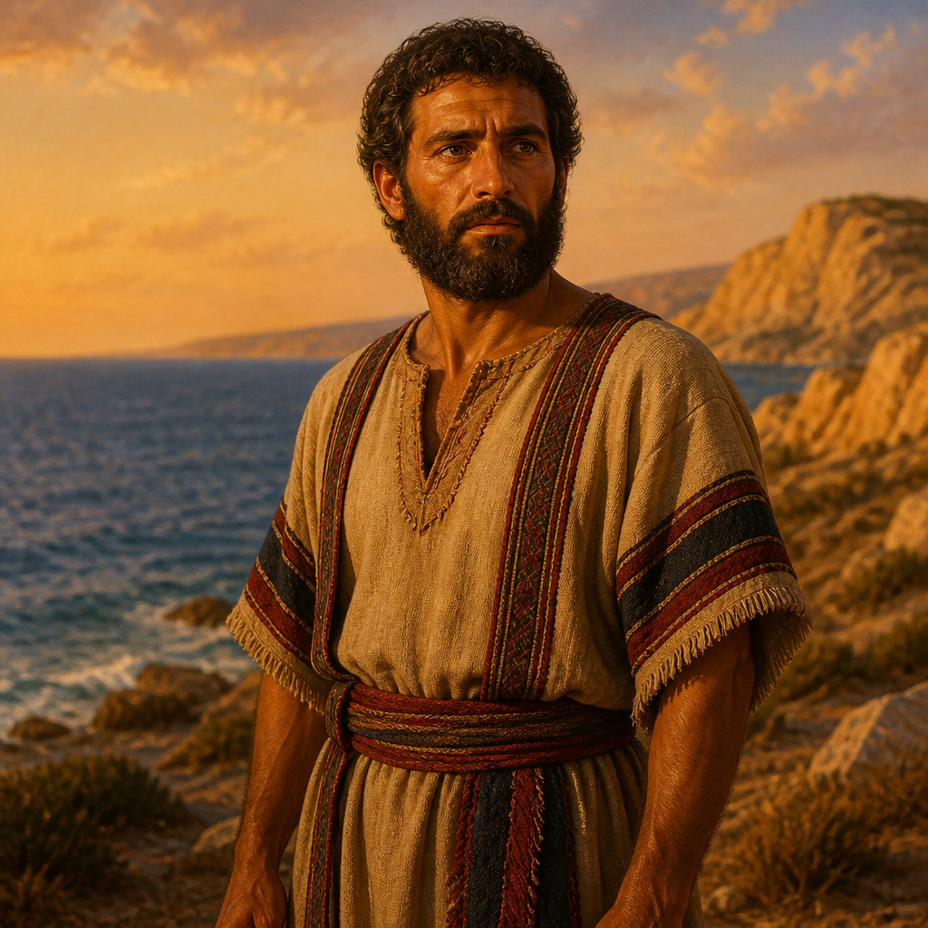 Oil-painting style portrait of Zemarites, Canaanite clan mentioned in the Table of Nations