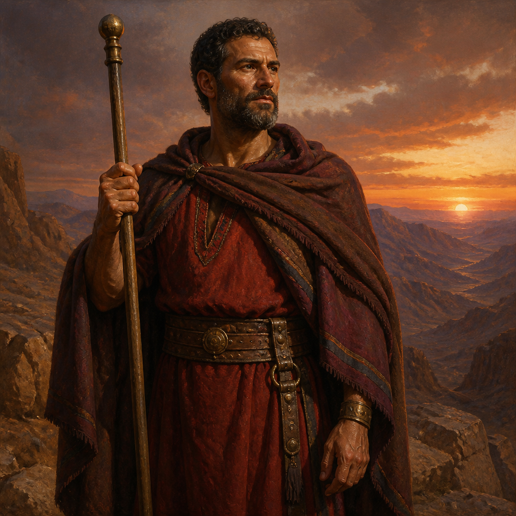 Oil-painting style portrait of Zerah, Grandson of Esau, Grandson of Esau and a tribal chief of the Edomites
