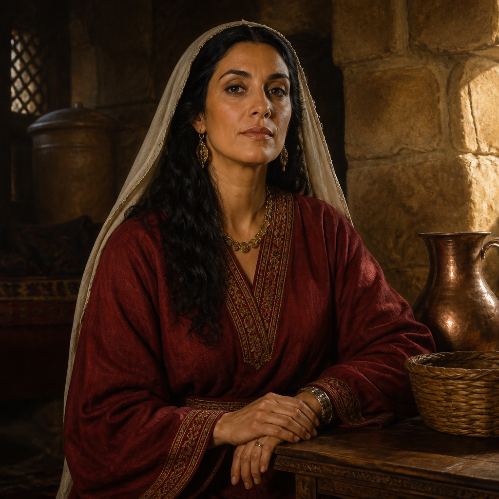 Oil-painting style portrait of Abigail, Sister of David, Sister of King David and mother of the general Amasa
