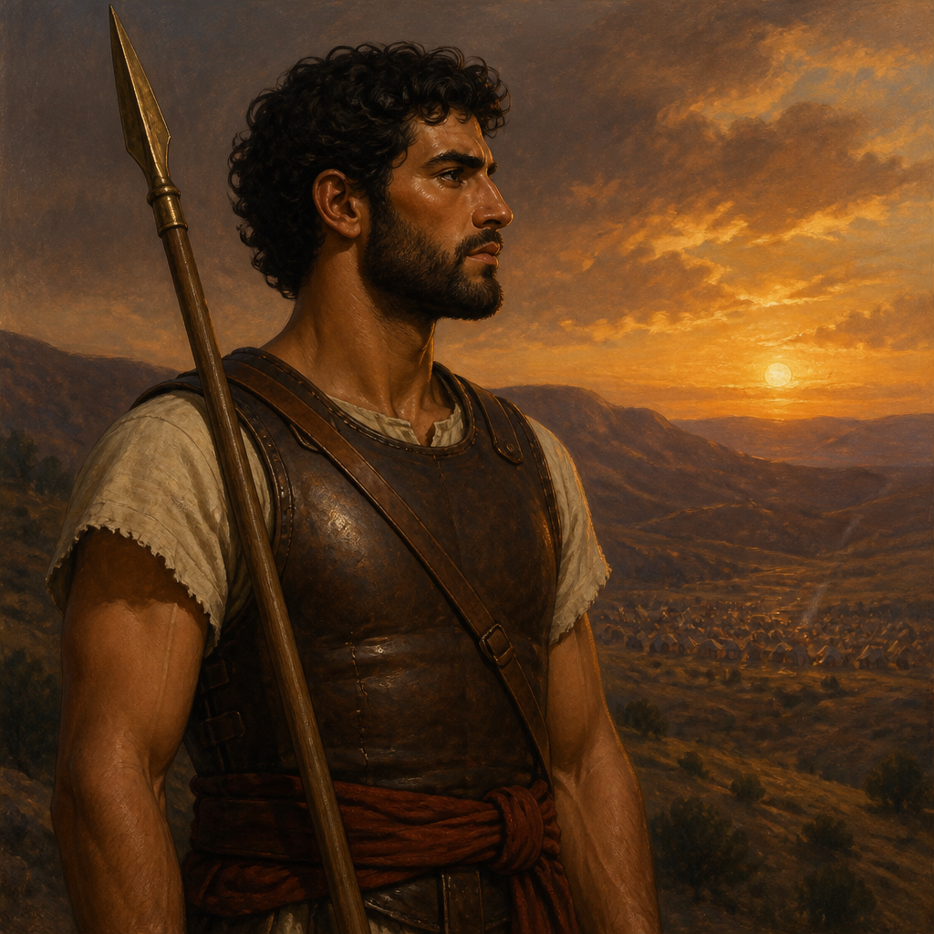 Oil-painting style portrait of Abinadab, Son of Jesse, second son of Jesse who was passed over for kingship in favor of David