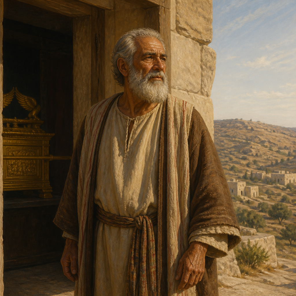 Oil-painting style portrait of Abinadab, Custodian of the Ark, Custodian who housed the Ark of the Covenant in his home for twenty years