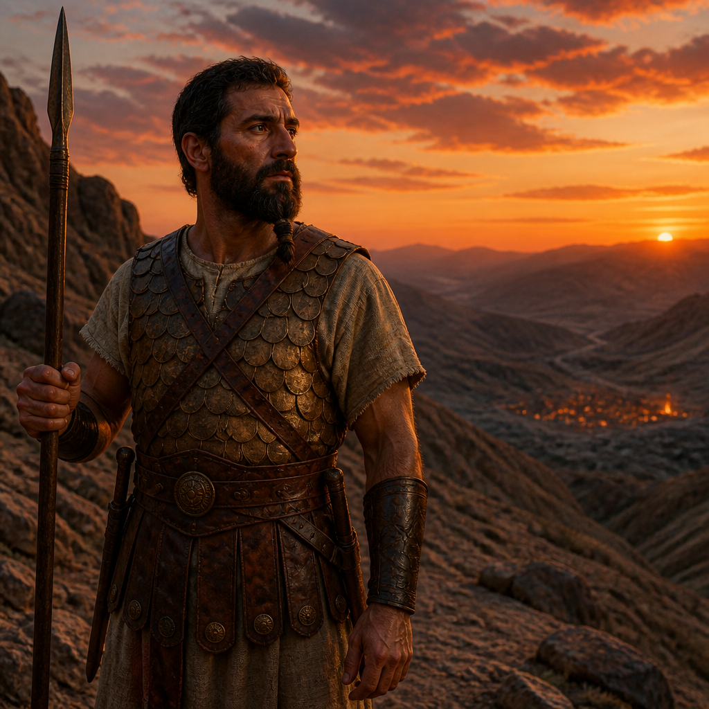 Oil-painting style portrait of Ahimelech the Hittite, Hittite soldier who served as a companion to David during his exile
