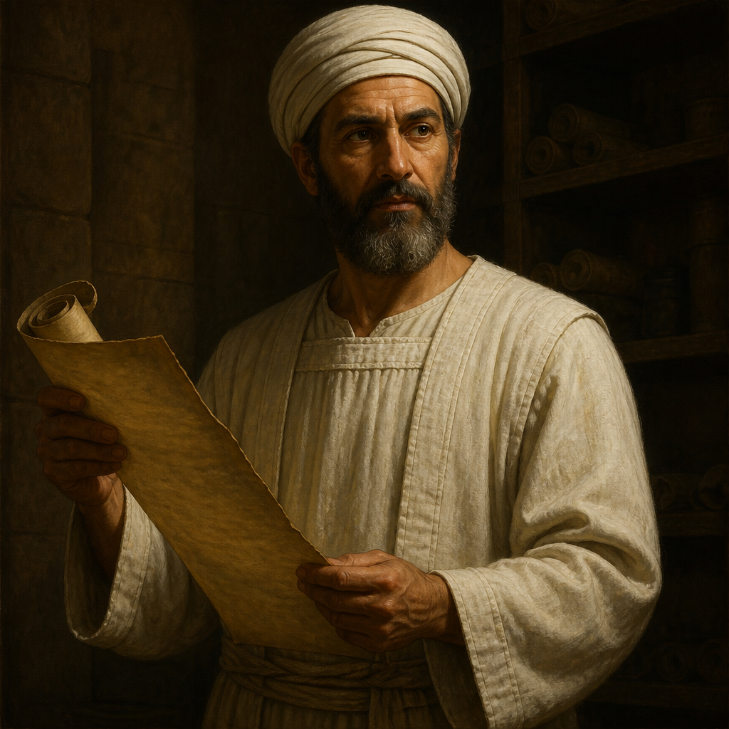 Oil-painting style portrait of Ahitub, Father of Zadok, Levite of the line of Eleazar and the father of the High Priest Zadok