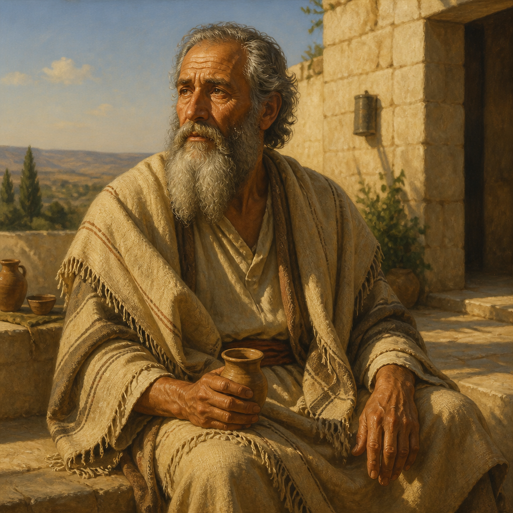 Oil-painting style portrait of Aiah, Father of Rizpah, Father of Rizpah who was a concubine of King Saul