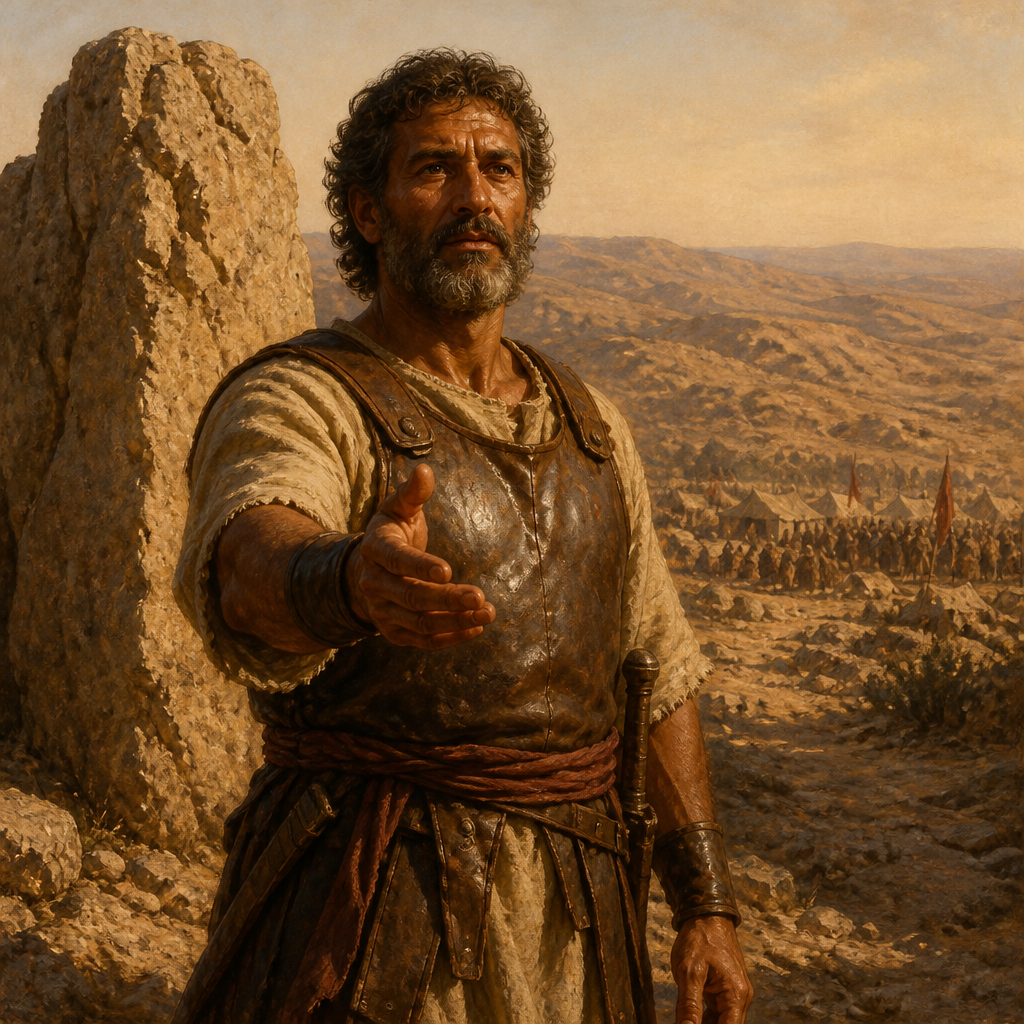 Oil-painting style portrait of Amasa, Nephew of David, Military commander of Israel under Absalom and later David who was murdered by Joab