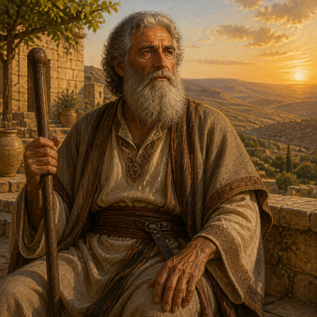Oil-painting style portrait of Ammiel, Father of Machir, father of Machir of Lo-debar who aided King David and Mephibosheth