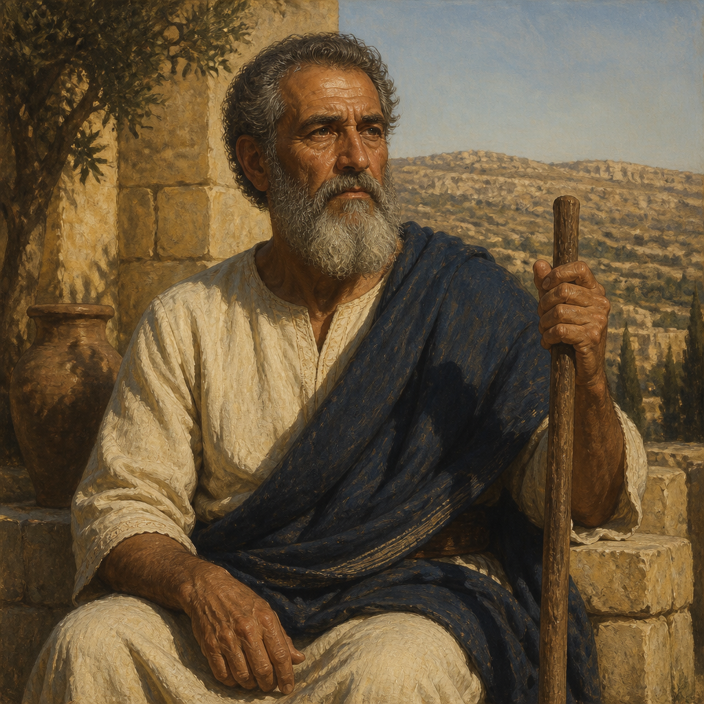 Oil-painting style portrait of Aphiah, Benjamite ancestor of King Saul