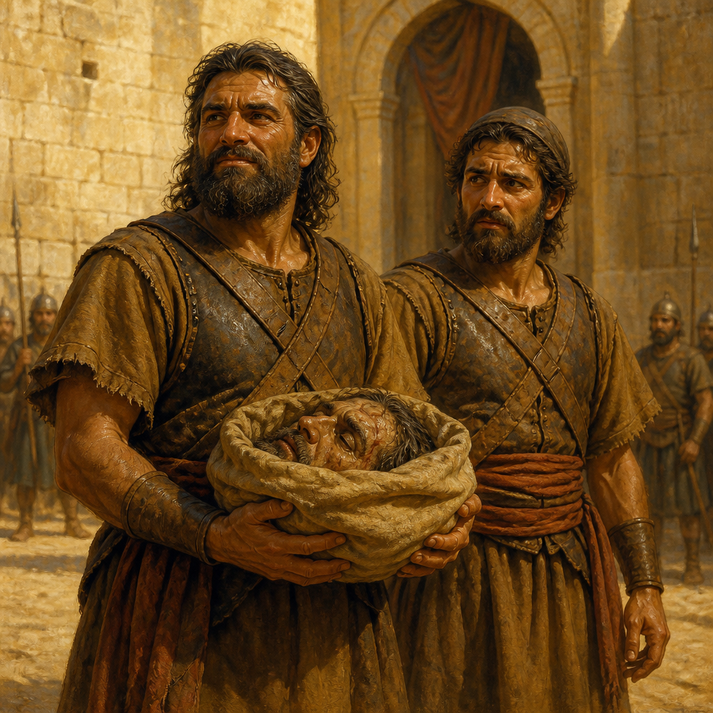 Oil-painting style portrait of Baanah, Son of Rimmon, Assassination of King Ish-bosheth