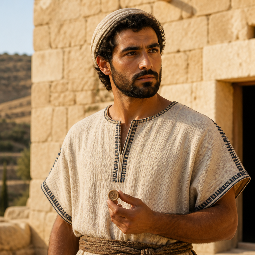 Oil-painting style portrait of Bunah, Son of Jerahmeel within the Tribe of Judah's genealogy