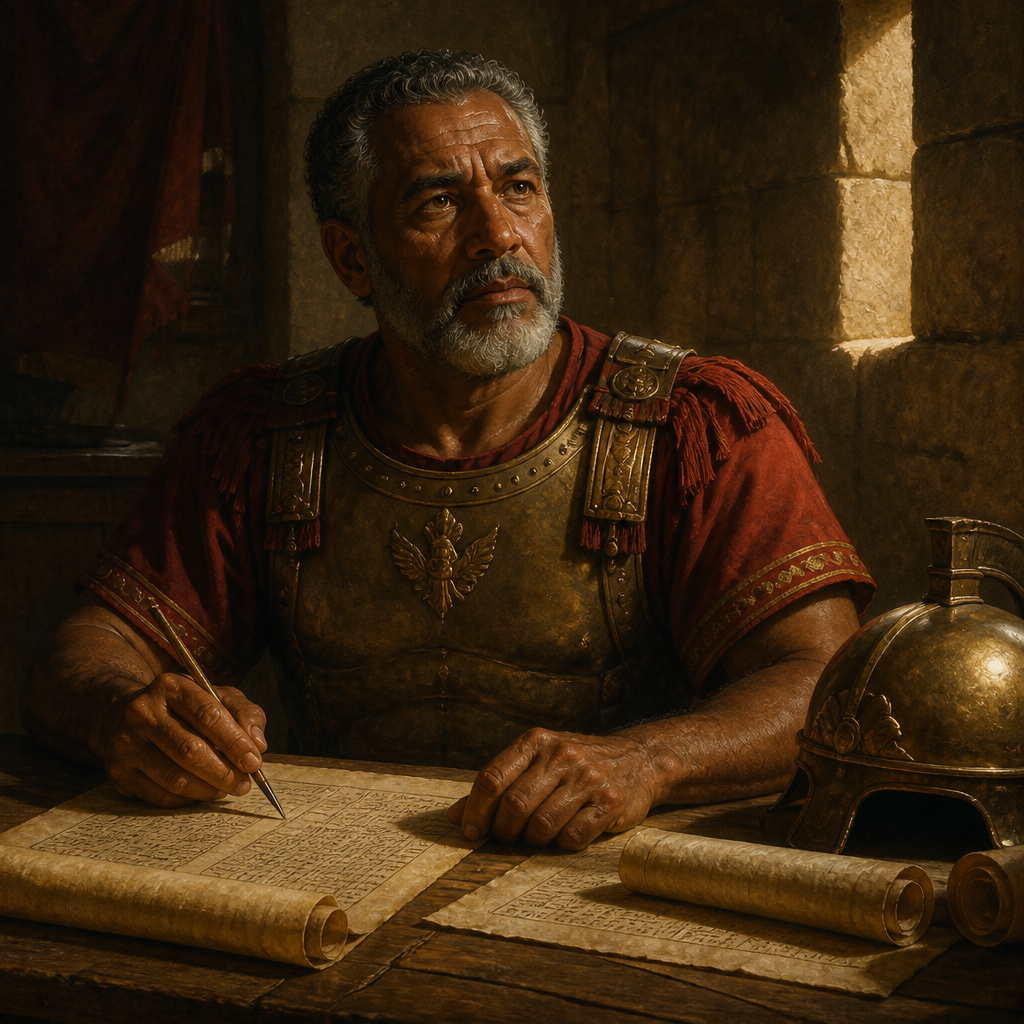 Oil-painting style portrait of Dodo the Ahohite, father of Eleazar, one of David's three mighty men, and commander of a monthly military division