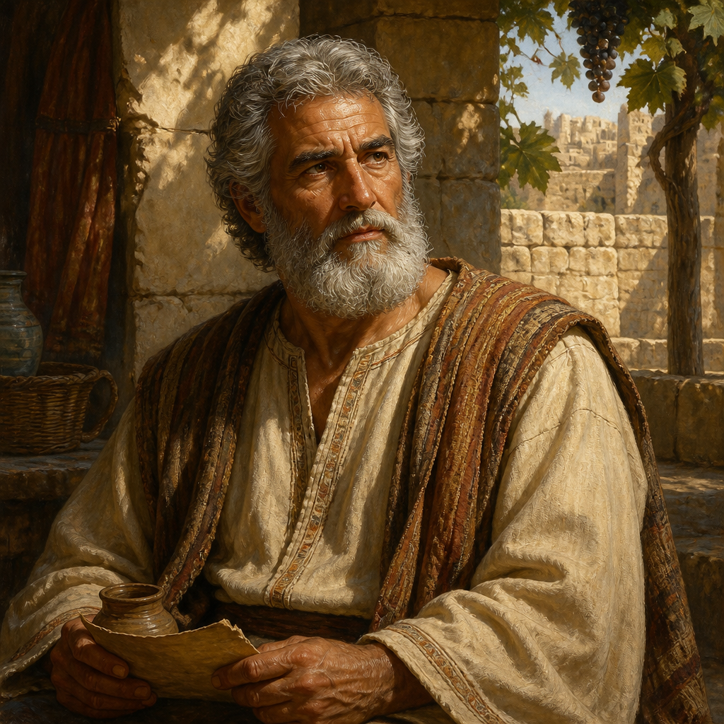 Oil-painting style portrait of Eliam, Father of Bathsheba, father of Bathsheba and grandfather of King Solomon