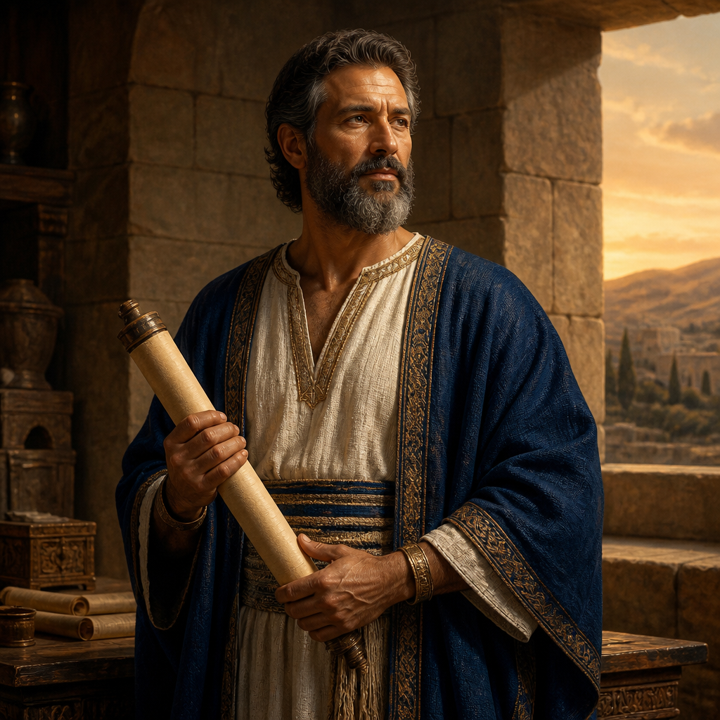 Oil-painting style portrait of Elihu, Brother of David, brother of King David and tribal leader of Judah