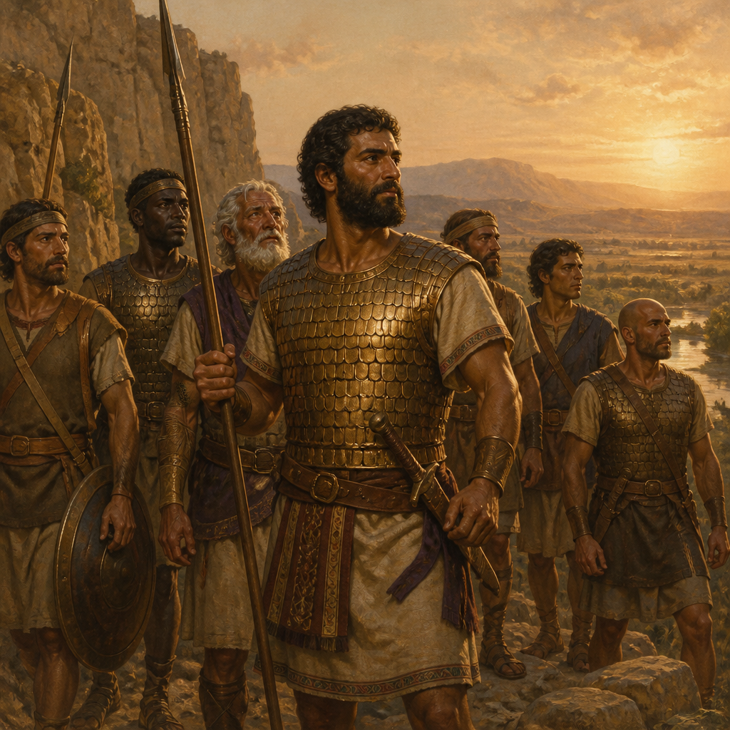 Oil-painting style scene of Elika, figures from the Bible