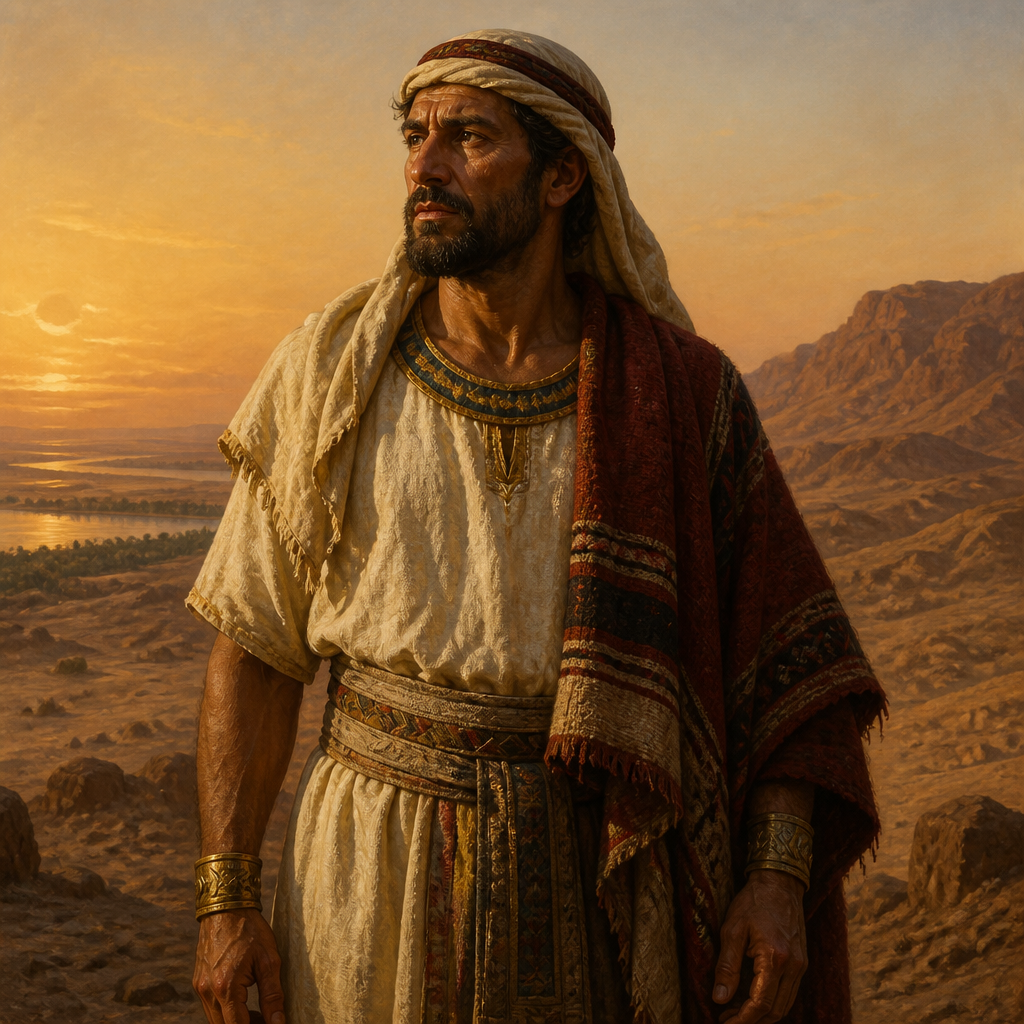 Oil-painting style portrait of Hadad the Edomite, Edomite prince who survived David's conquest and returned from Egypt to oppose King Solomon