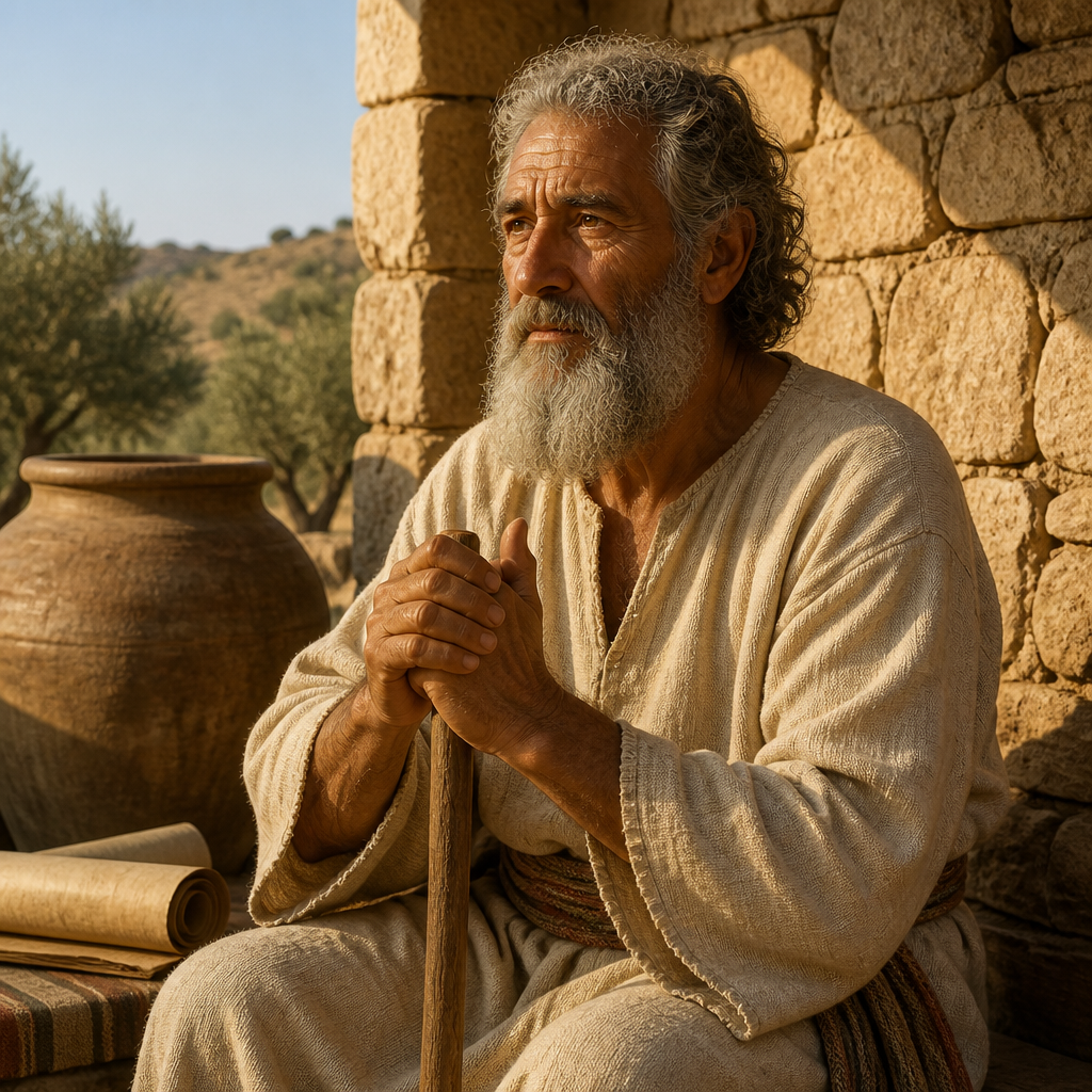 Oil-painting style portrait of Hesed, father of one of Solomon's twelve district governors