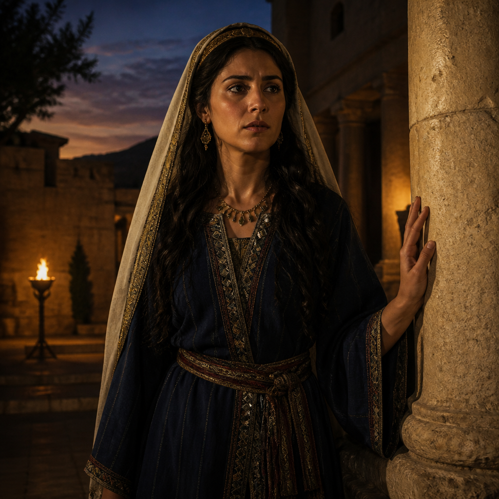 Oil-painting style portrait of Merab, Eldest daughter of King Saul who was promised to David but married to Adriel