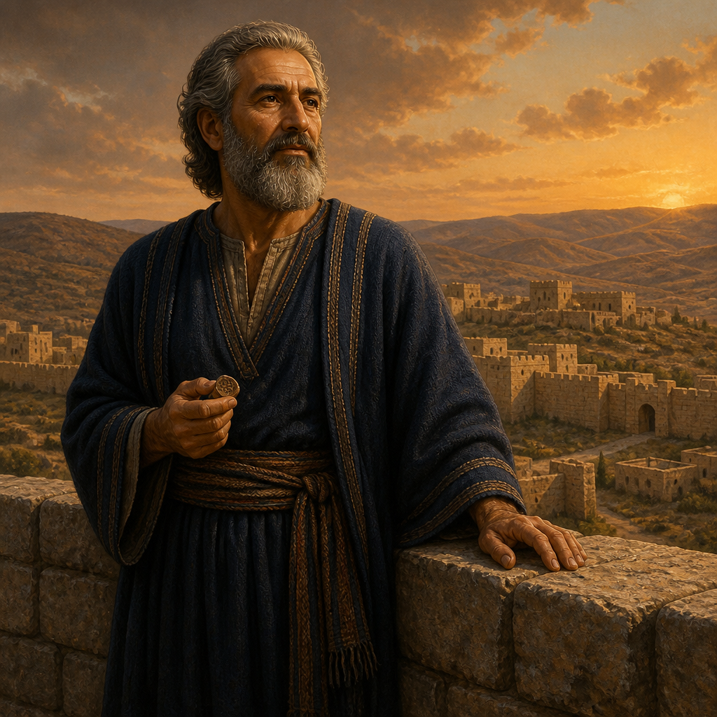 Oil-painting style portrait of Mikloth, Benjaminite of the United Monarchy, Uncle of King Saul and Benjaminite resident of Jerusalem