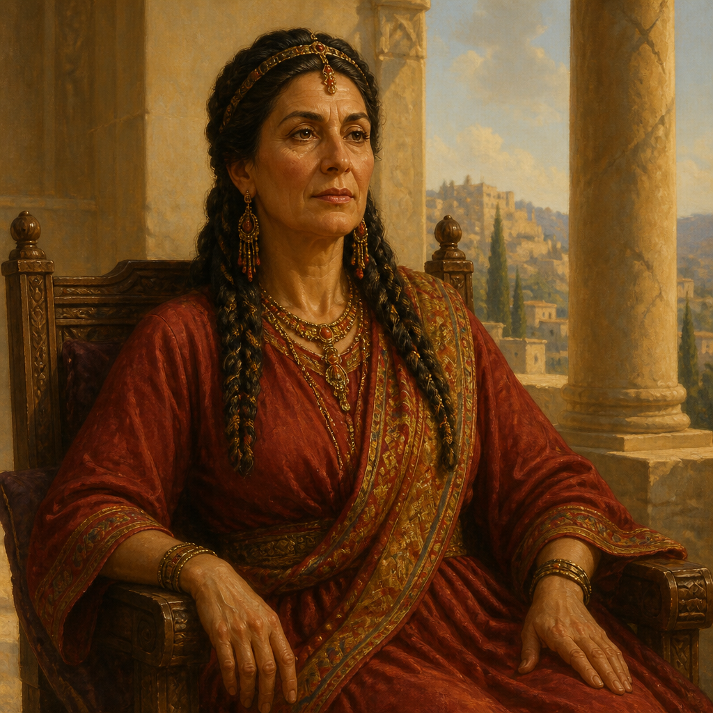 Oil-painting style portrait of Naamah the Ammonite, Ammonite wife of Solomon and mother of King Rehoboam