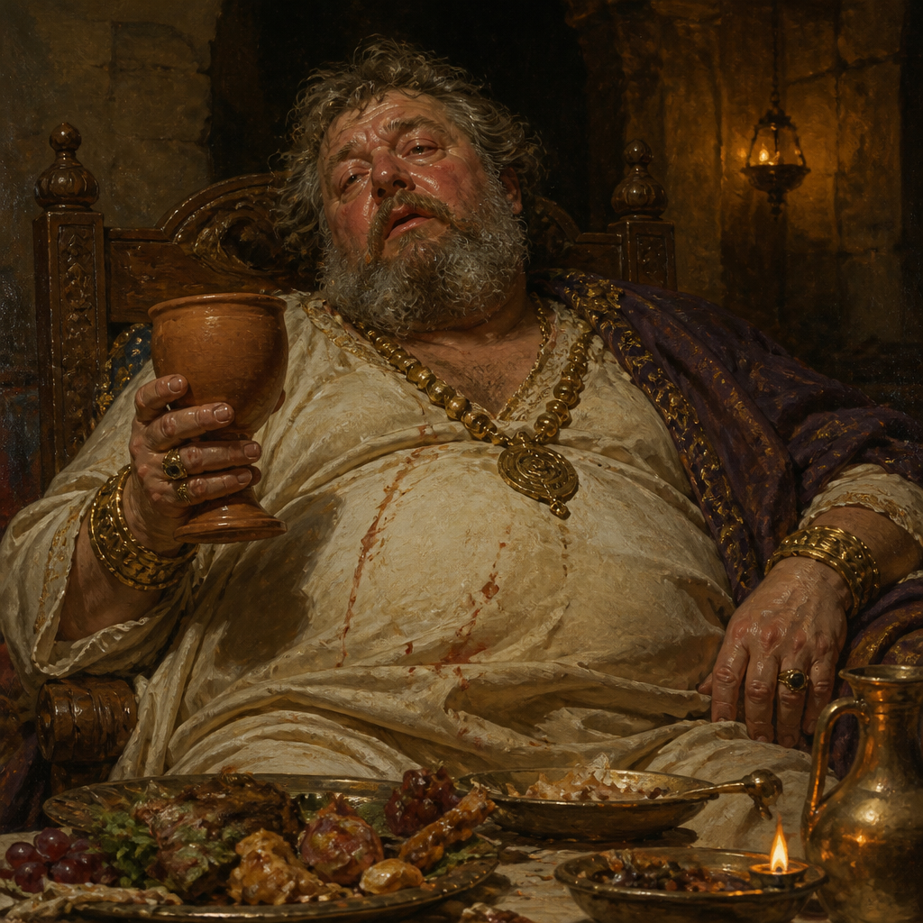 Oil-painting style portrait of Nabal, Wealthy Calebite whose refusal of hospitality to David led to his divine judgment