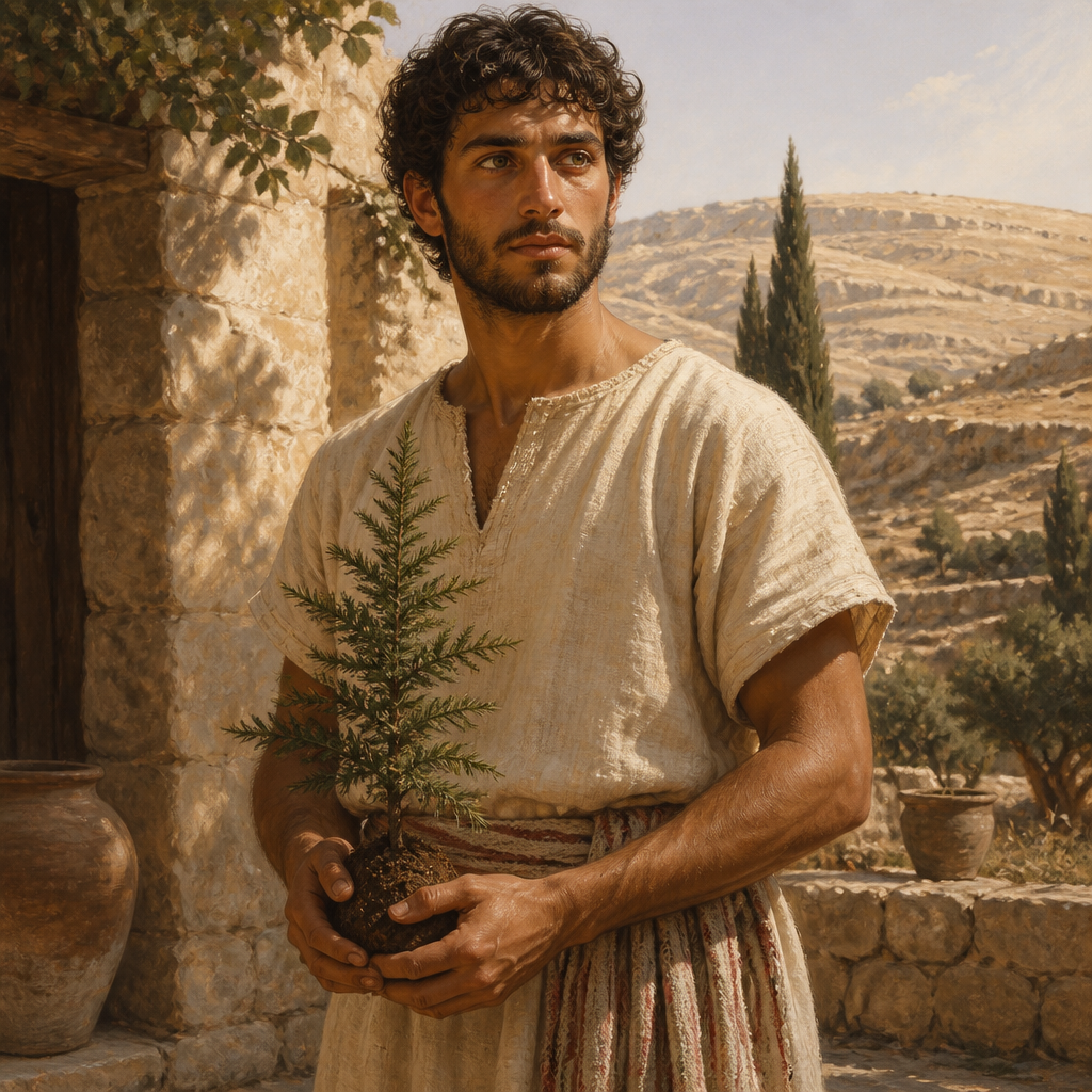 Oil-painting style portrait of Oren, Son of Jerahmeel listed in the genealogy of Judah