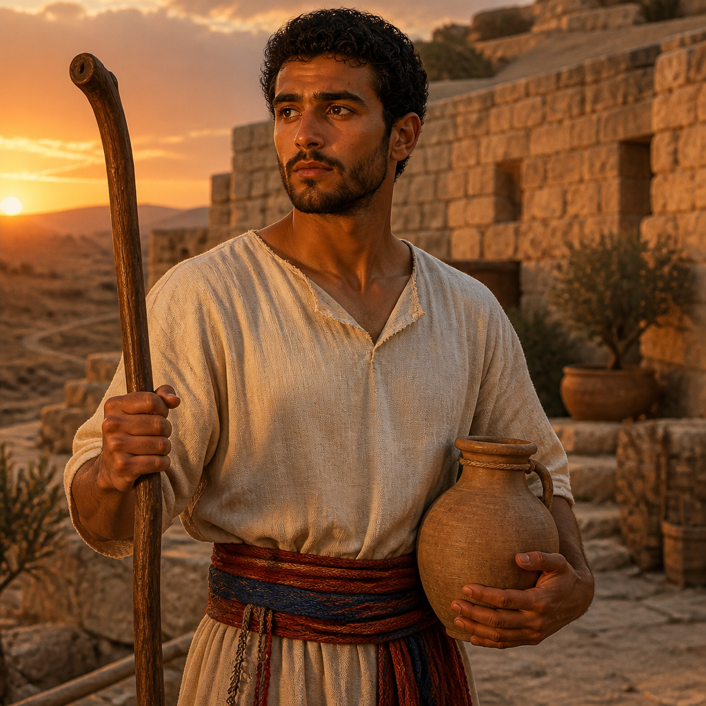 Oil-painting style portrait of Ozem, Son of Jerahmeel, descendant of Jerahmeel listed in the Judean genealogies of 1 Chronicles