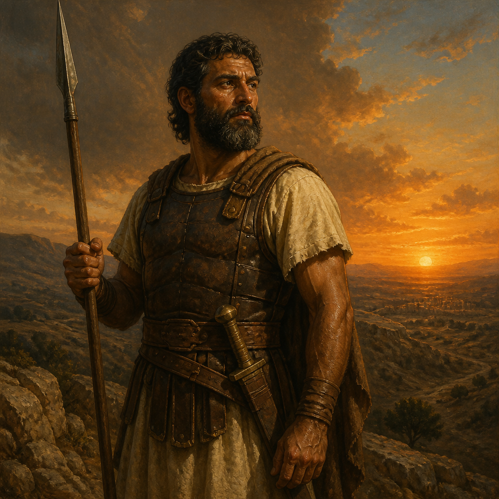 Oil-painting style portrait of Paarai, Member of David's Mighty Men