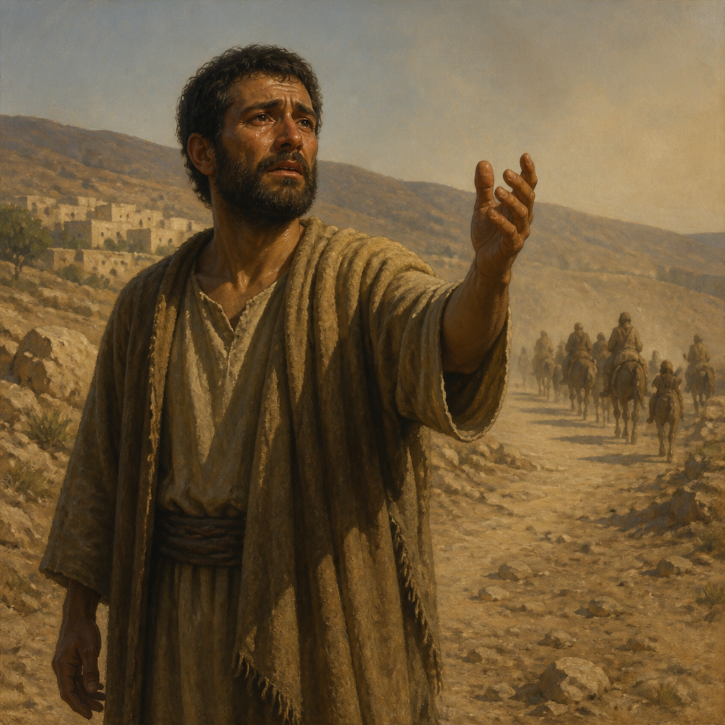 Oil-painting style portrait of Palti, Husband of Michal, Husband given King Saul's daughter Michal after David fled into exile