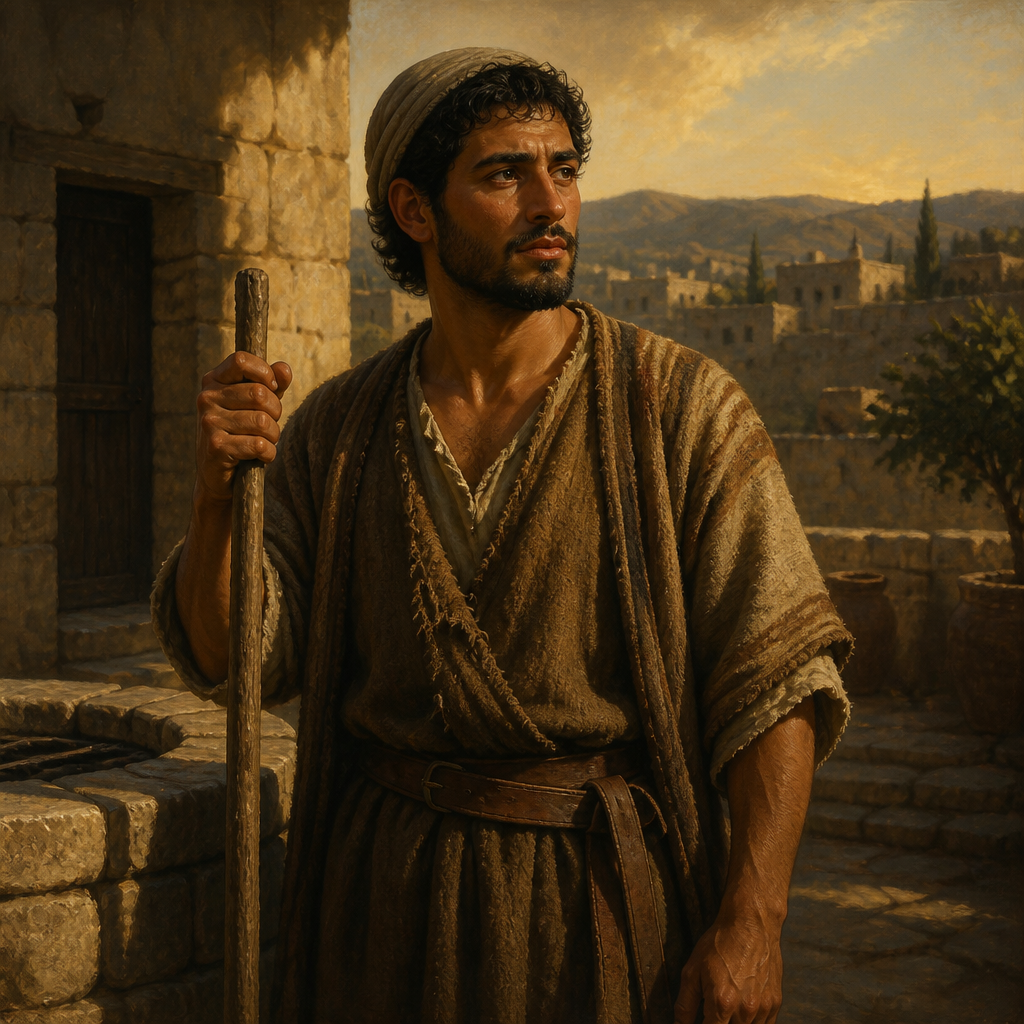 Oil-painting style portrait of Raddai, Brother of King David and fifth son of Jesse