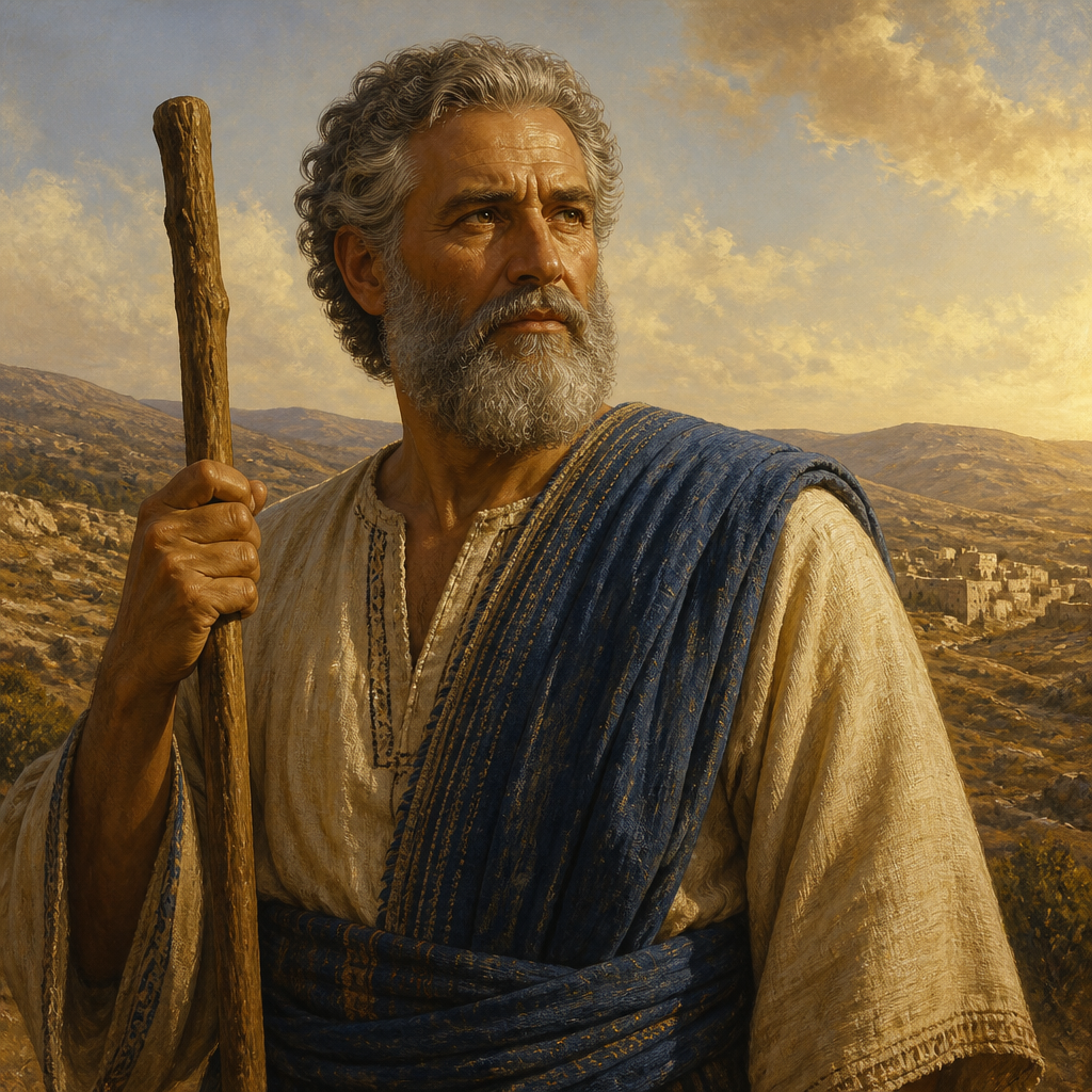 Oil-painting style portrait of Ram, Son of Hezron, Ancestor of King David and Jesus Christ in the Tribe of Judah