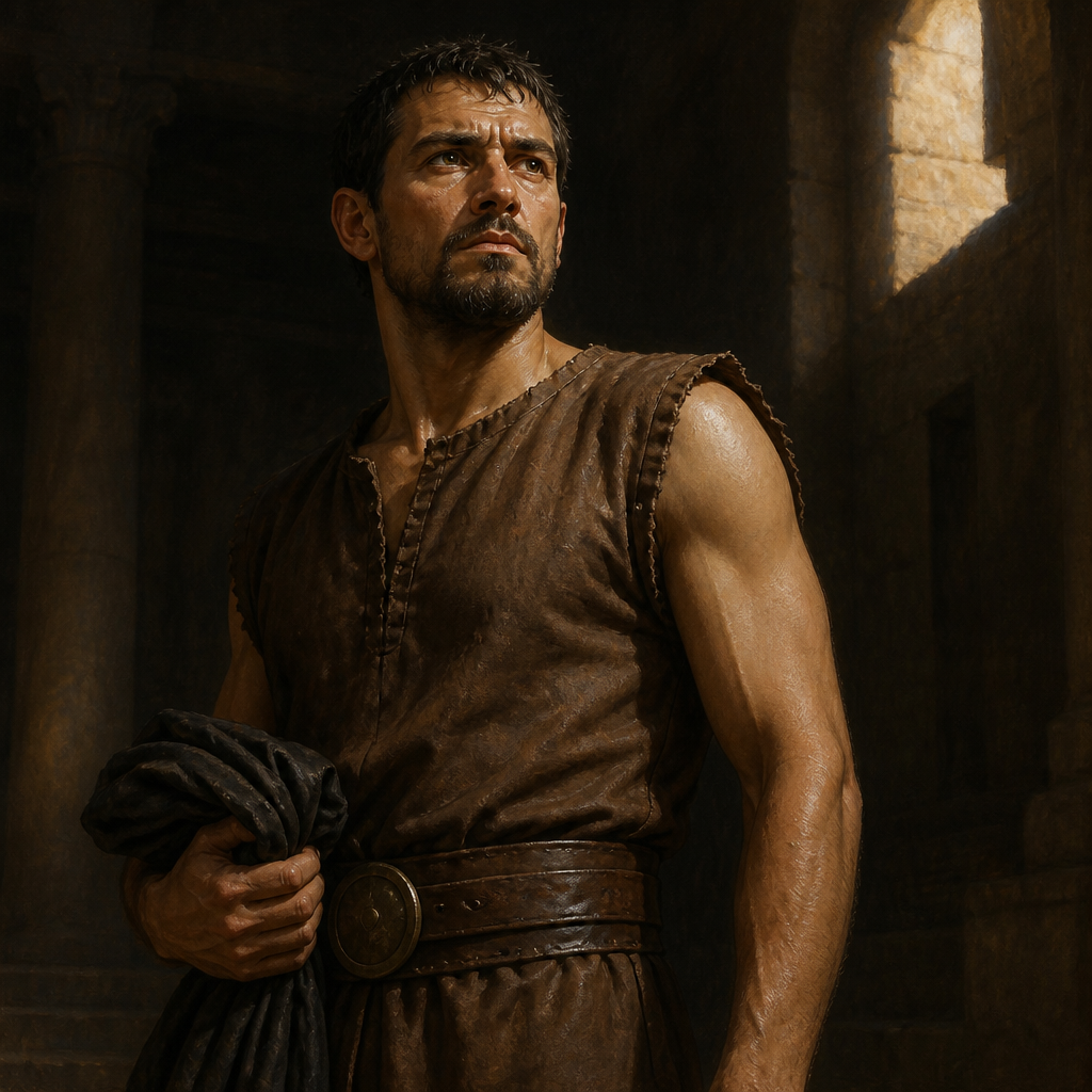 Oil-painting style portrait of Rechab, Captain of the United Monarchy, Military captain who assassinated King Ish-bosheth and was executed by David