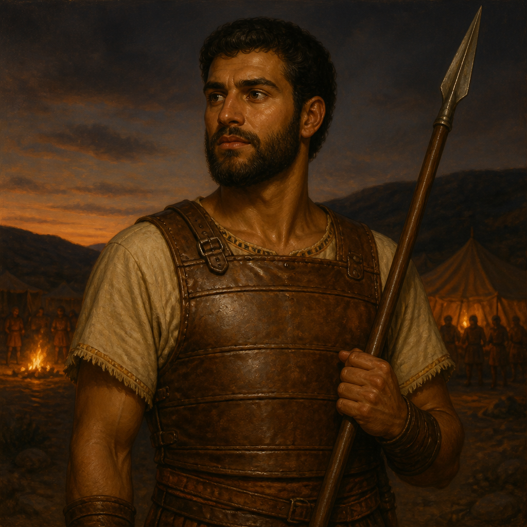 Oil-painting style portrait of Shimeah, Brother of David, Third son of Jesse and brother of King David who served in Saul's army