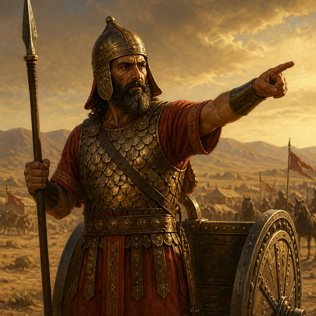 Oil-painting style portrait of Shobach, Aramean general who led the forces of Hadadezer against King David