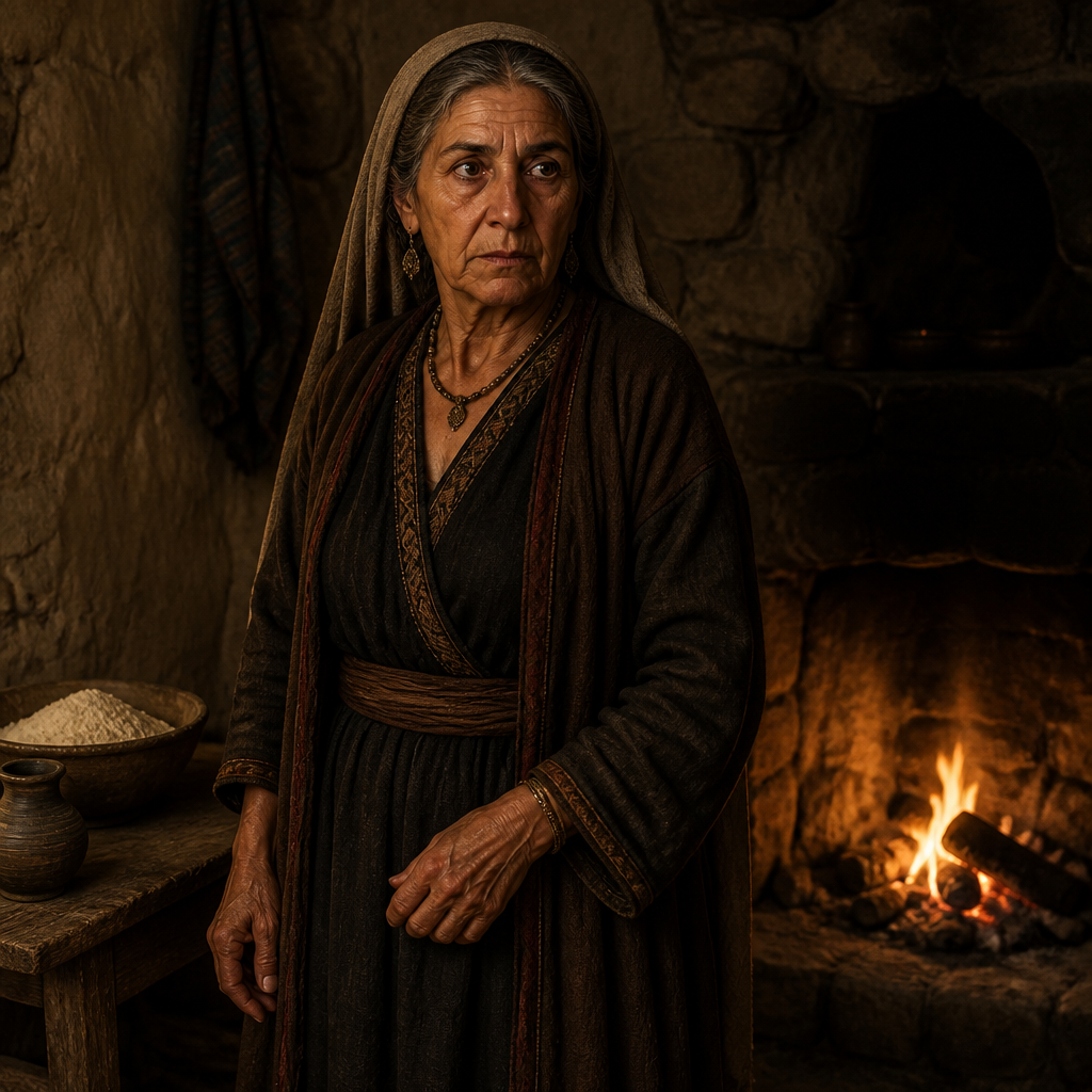 Oil-painting style portrait of The Medium of Endor, Medium who summoned the spirit of Samuel for King Saul