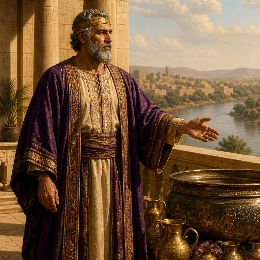 Oil-painting style portrait of Toi, King of Hamath who sent tribute to David after the defeat of Hadadezer