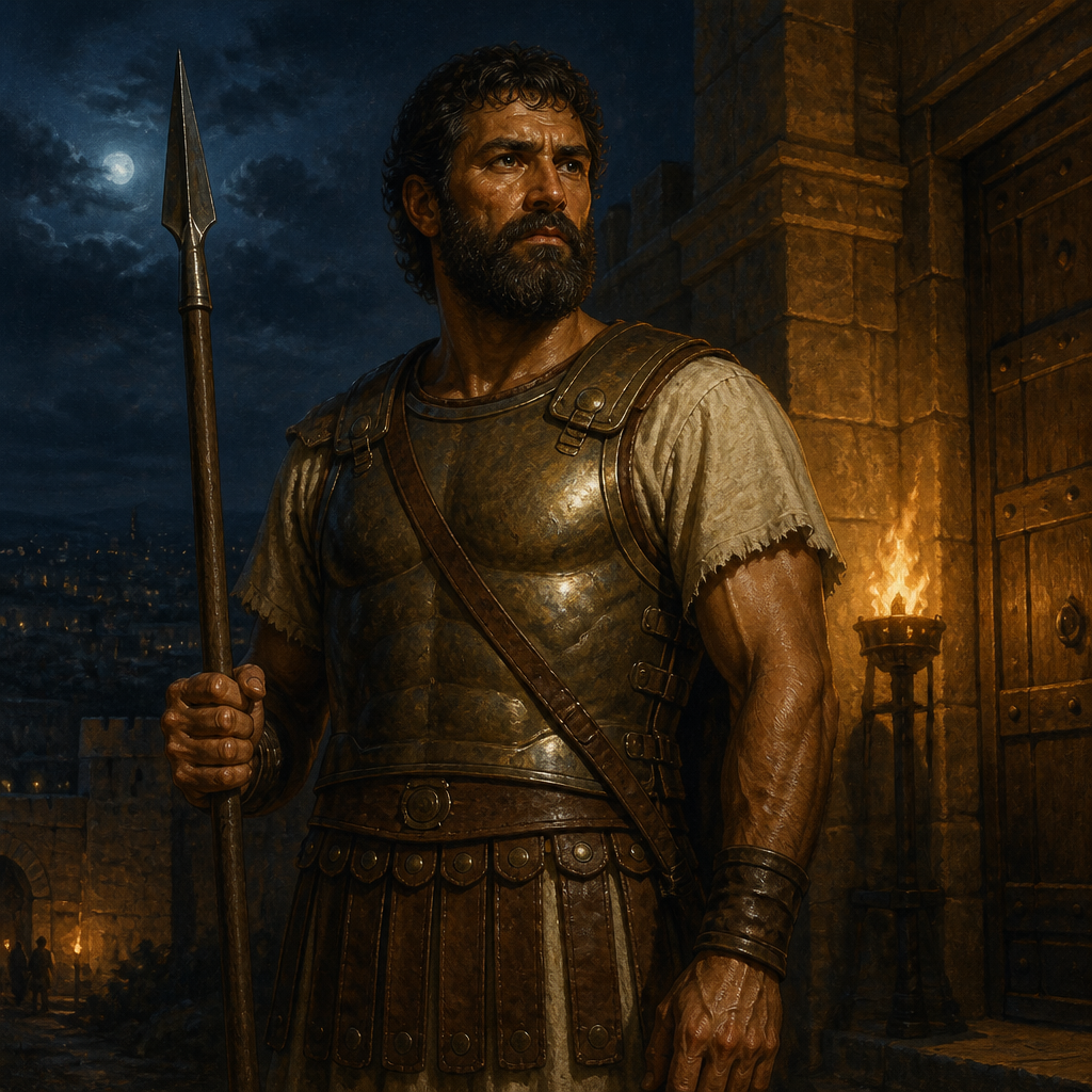 Oil-painting style portrait of Uriah the Hittite, Elite soldier and husband of Bathsheba whose integrity was met with betrayal by King David