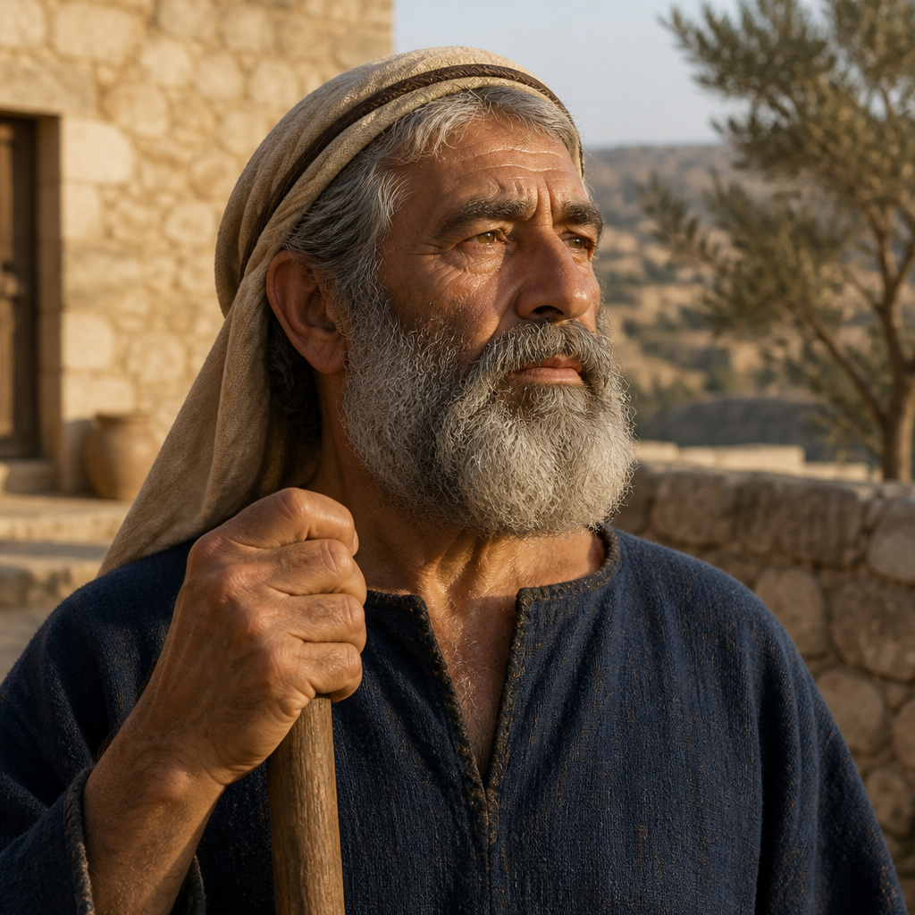 Oil-painting style portrait of Zabdiel, Father of Jashobeam, Father of Jashobeam, the chief of King David's first military division