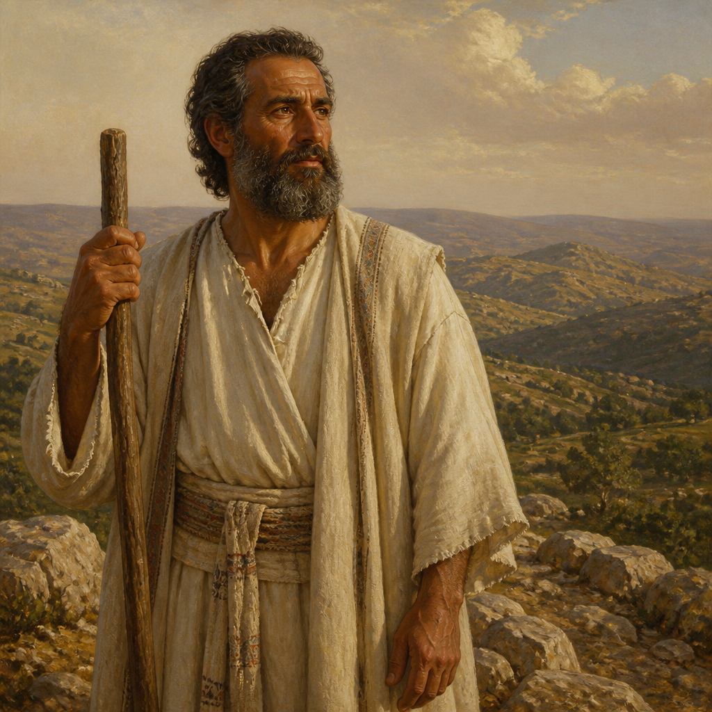 Oil-painting style portrait of Zuph, Levite ancestor of the prophet Samuel who settled in the hill country of Ephraim